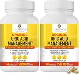 PurMEDICA Urcinol Uric Acid Supplement - Gout Support for Joint Mobility & Flare Ups - Uric Acid Control Gout Vitamins w/ Turmeric Root, Banaba Leaf, Celery Seed, Yucca Stalk, 120ct Gout Supplement