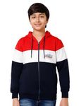 Alan Jones Clothing Boy'S Colorblock Cotton Hooded Regular Sweatshirt (Red_8 Years-9 Years)