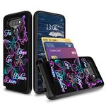 LG Stylo 6 (6.8'') Mobile Phone Case, Wallet Case with FILP Card Holder, Protective Dual Layer Hybrid Bumper Hard Shell Back Mobile Phone Cover, Hidden Pocket Design, Butterfly Positive Quotes