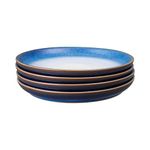 Denby - Blue Haze Coupe Medium Plates Set of 4 - Dishwasher Microwave Safe Crockery - Ceramic Stoneware Tableware Plates