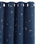 Deconovo Curtains, Eyelet Curtains Blackout Curtains, Luxury Home Decoration Constellation Gold Printed Thermal Curtains for Kids Bedroom,52 x 84 Inch(Width x Length), Navy Blue, 2 panels