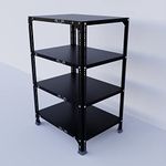 ALIJA®️ Slotted Angle Metal Rack (3 x 2 x 1.5 Ft. / 36 x 23 x 18 Inch) with 4 Shelves Storage Rack Unit (Black, 24 Gauge Shelves, 18 Gauge Angle)