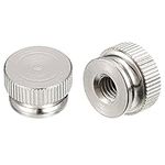 sourcing map Knurled Thumb Nuts, 2pcs M6 x D16mm x H10mm Carbon Steel Knurled Nut with Collar High Head Blind Hole Knurled Thumb Nuts for 3D Printer Parts