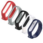 CROSSVOLT Adjustable Mi Band 5 & Mi Band 6 Watch Silicone Strap Band - (Set 5)