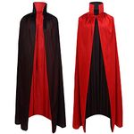 A-SZCXTOP 59" Halloween Vampire Cloak Capes,Unisex Reversible Stand-Up Collar Vampire Witch Cloak Capes for Adult or Child Kids Men Women,Masquerade Party Cosplay Costumes