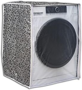 Classic® Front Load Washing Machine Cover for Samsung 6.5 Kg & 8Kg (63Cmsx63Cmsx81Cms, Black Grey).