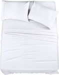 Utopia Bedding Bed Sheet Set - 4 Piece Queen Bedding - Soft Brushed Microfiber Fabric - Shrinkage & Fade Resistant - Easy Care (Queen, White)