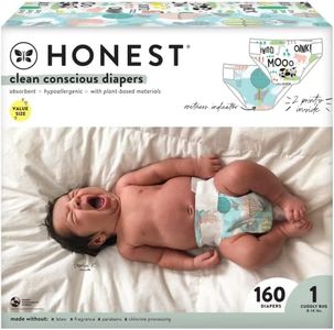 The Honest Company Super Club Box Diapers with TrueAbsorb Technology, Pandas & Safari, Size 1, 160 Count