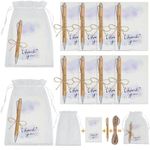 10 Sets Thank You Gift Inspirational Bamboo Ballpoint Pens and Thank You Cards with Organza Bags Personalised Motivational Pens Employee Appreciation Gifts for Colleagues Teacher Nurses Volunteer