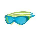 Zoggs Phantom Junior Swimming Goggles, UV Protection Swim Goggles, Quick Adjust children’s Goggles Straps, Fog Free Clear Swim Goggle Lenses, Swimming Goggles kids 6-14 years, Tinted, Blue/Yellow