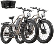 DAMSON 2PCS Y3 5000W Dual Motor Electric Bike for Adults AWD, 52V 30Ah Battery, 40MPH Electric Bicycle, Up to 90 Mile Range, 26" Fat Tire Mountain Ebike, Full Suspension, Hydraulic Disc Brakes