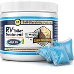 RV Toilet Treatment Drop Ins - 24 Easy Flush Self-Dissolving RV Black Tank Treatment Packets - Eliminate Odors and Break Down Waste Within Your RV Holding Tank