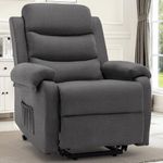 Korser Recliner Chair for Adults, Power Lift Chair for Elderly, Small Recliner with Assist for Seniors, Electric Lift Sofa with Memory Function for Living Room Reading Room, Grey