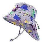 LACOFIA Baby Cotton Summer Hat Toddler Boys Girls Sun Hat Kids UPF 50+ Neck Protection Flap Cap with Adjustable Chin Straps Purple 2-5 Years