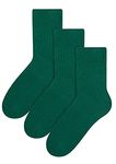 Steven 3 Pairs Multipack Mens Wool Dress Socks Winter Lightweight Warm Boot Socks | Ideal for Hiking/Trekking (6-8, Green)