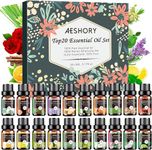 Aeshory Essential Oils Set 100% Natural Pure 20 x 5ml, Therapeutic Grade Premium Aromatherapy Essential Oil for Diffusers for Home, Humidifier, Relax, Fragrance, Cleaning, Soap & Candle Making