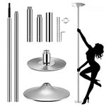 Dance Pole, 45 mm Diameter Adjustable Height Professional Stripper Pole Portable Removable Dancing Pole with Static + Spinning Function for Bar Home Pub Party Gym T-explorer