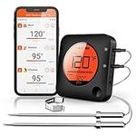 BFOUR Wireless BBQ Thermometer，Premium Bluetooth Digital Smart Meat Thermometer,2 Upgrade Stainless Steel Probe APP Alarm for Cooking, Smoker, Grill, Barbecue and Oven,Support iOS & Android