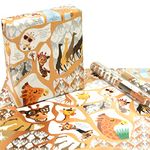 eVincE Giraffe gift wrapping papers for kids first birthday party theme | Set of 5 neutral wraps for Christmas Diwali & Rakhi Gifts for Brother & Sisters | Theme Party gifting ideas & craft décor