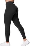 YEOREO Workout Leggings for Women V Cross Butt Lifting Scrunch Gym Leggings Amplify Seamless High Waisted Yoga Pant Black