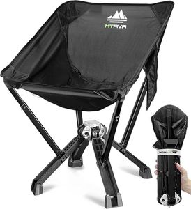 MTRVR Tragbarer Campingstuhl Faltbar, Robust, Leicht, Kompakt, 272 KG Belastbar, Strandstuhl, Angelstuhl, Campingstuhl Klappstuhl mit Tragetasche für Outdoor, Reisen, Wohnmobil, Rasen, Sport
