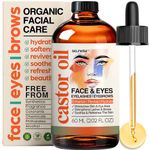 Organic Castor Oil for Face, Eyes, Eyelashes and Eyebrows - Infused with Aloe Vera, Squalane, Jojoba, and Vitamin E - Nourishing Face Moisturizer for Men and Women.