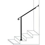Outdoor Stair Railing 1-2 Step Hand