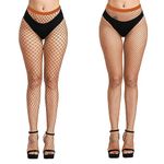 E-Laurels Womens High Waist Patterned Fishnet Tights Suspenders Pantyhose Thigh High Stockings Black, Fishnet-caramel-m+l, One Size