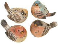 Deco 79 98259 Polystone Bird Real Like Beautiful Birds, Set of 4