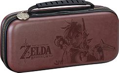 RDS Industries Nintendo Switch Deluxe Zelda Link Travel Case, Premium Hard Case Made with Koskin Saddle Leather Embossed with Zelda Breath of The Wild Art 2 Game Cases - Nintendo Switch