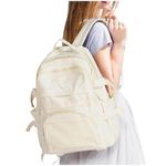 HYC00 School Bag, Lightweight School Backpack for Teen Boys Girls, Water Resistant Unisex 14 inch Backpack for Mens Womens, Casual Rucksack for College Work Travel Sports,A-White