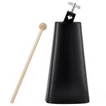 Eastrock 9 inch Metal Steel Cow Bell Noise Maker Cowbell Percussion Instrument with Handle Stick for Drum Set Kit Percussion