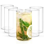 Borosil Vision Glasses - 12 Ounce Cups (350 ML) - Set of 6 - Clear Lightweight & Durable Drinkware, Odor Resistant, Dishwasher Safe Glass Mugs - for Water, Juice, Beer, Wine, and Cocktails
