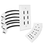 MXtechnic 6 Ports 4K HDMI Wall Plate Outlet Cover Built-in Switch Plug Socket