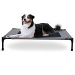 K&H PET PRODUCTS Original Pet Cot Elevated Dog Bed Gray/Black Mesh Large 30 X 42 X 7 Inches