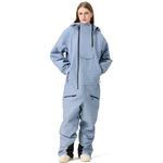 WOWULOVELY Womens One Pieces Ski Suits Waterproof Ski Jumpsuits Winter Onesies Hood Snowsuit for Snow Sport(Blue,Large)