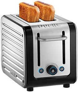 Dualit Architect 2 Slice Toaster | Brushed Stainless Steel with Black Trim | Extra-Wide Slots – Peek and Pop Function – Patented Perfect Toast Technology – Matching Kettle Available | 26505