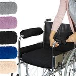 Vive Wheelchair Armrest Cover (Pair) - Memory Foam Sheepskin Pad for Office & Transport Chair - Soft Support Cushion Accessories for Padded Arm Rest, Kids, Adults - Comfort Padding Pressure Relief