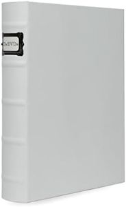 Bellagio-Italia DVD Storage Binder, Modern Set - Stores DVD Cover Art - Acid-Free Sheets - 1-Pack, Stores up to 48 DVDs, CDs, or Blu-Rays Media, White
