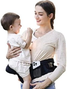 Baby Hip Carrier, GROWNSY Ergonomic Hip Seat Baby Carrier with Multiple Pockets, Adjustable Extended Waistband for Newborns & Toddlers up to 50 lbs, Black
