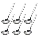 Rinboat Stainless Steel Gravy Soup Spoon, Soup Ladle Spoon, Set of 6