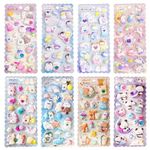 FunBlast Kawaii Stickers Set – 8 Sheets, 120+ Pcs Puffy Stickers for Kids, 3D Stickers for Girls, Aesthetic Sticker, Cute Stickers, Foam Stickers for Kids, Craft Stickers, Self Adhesive Stickers