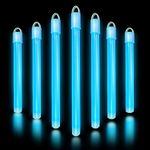 Glow Fever Bulk 100ct 6" Glow in The Dark Sticks, End Caps with Lanyards Included, for Party Supplies Festivals Raves Birthday Wedding (Blue)