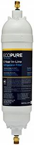 EcoPure EPINL30 5 Year in-Line Refrigerator Filter-Universal Includes Both 1/4" Compression and Push to Connect Fittings, White