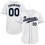 coolcustomize Custom Men’s Baseball Jersey Button Down Hip Hop Sports Shirt Personalised Stripe Softball Training Jerseys Uniform Stitched/Printed Name/Number for Woman Youth White