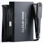 CLOUD NINE The Wide Iron Grey | Wide Plate Hair Straighteners for Women | Professional Ceramic Hair Straightener | 11 Temperature Settings 100–200°C | Revive Mode | Frizz Control