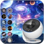 FlyEagle Galaxy HD Image Star Light for Bedroom - 13 Film Discs Planetarium Projector for Kids, 360° Rotating, 1/2h Timer, Adjustable Knob, Simple 3-Button Control, Led, Black And White