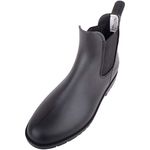 ABSOLUTE FOOTWEAR Leah, Womens Slip On Ankle Waterproof Rubber Wellington Chelsea Rain Boots - Black - UK 6