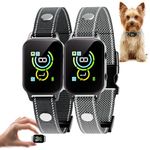 Bark Collar,Dog Bark Collar,Rechargeable Smart Barking Collar,Anti Bark Training Collar with AUTO Barking Collar, Barking Collar with Beep Vibration Harmless Shock (Black+White, 2 Pack)