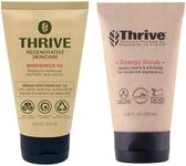 Thrive SPF50 Protect & Exfoliate Superplant Skin Care Set - Gift Set with Reef Safe SPF50 Mineral Sunscreen & Face Scrub - Vegan, Made in USA